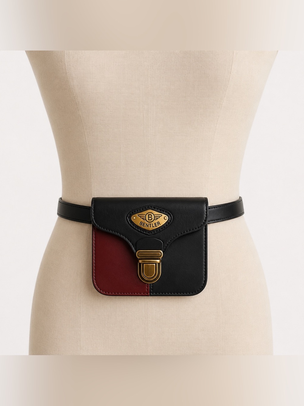 Bentley Mini Crossbody Belt Bag Leather Colorblock Purse